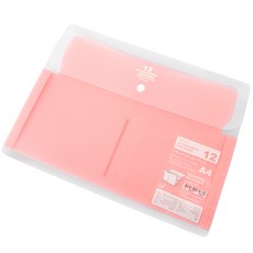 투영디자인 12포켓 투명 멀티파일팩, 핑크, 1개