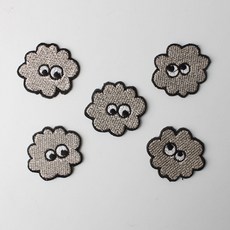 Fashion Point 迷你刺繡布章 38 x 34 mm, 麻糬, 5個