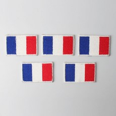 時尚迷你刺繡布貼 43 x 27 mm, 法國國旗, 5個