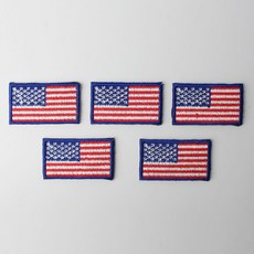 時尚亮點迷你刺繡布貼 43 x 25 mm, 美國國旗藍色邊框, 5個