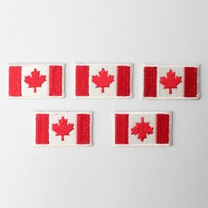 時尚迷你刺繡布貼 43 x 27 mm, 加拿大國旗, 5個