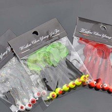 AMSAN Target 捲尾蛆汲鉤頭釣組 隨機出貨, 3套