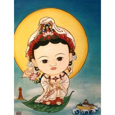 ZEZENEW 寶石十字繡 DIY 寶寶觀世音菩薩, 混和顏色, 1套