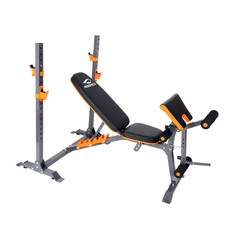 프로스펙스 와이드 레그역기벤치 벤치프레스, 오렌지 + 블랙