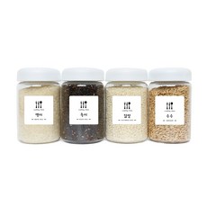 생활만 원형250 잡곡통 4p + 쿠킹타임 잡곡통라벨 백미 외 19종, 화이트캡