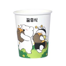 오리진티앤디오버액션토끼 꿀휴식 종이컵 300ml, 50개입, 1개
