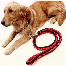 ZEZEPET 大型狗專用牽繩 L號, 紅黑, 1套