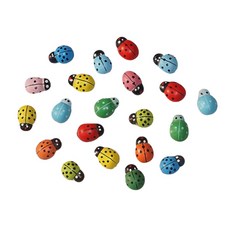 東城紙工社 木製瓢蟲串珠 532中 19 x 14 mm 1000入, 混合顏色, 1套