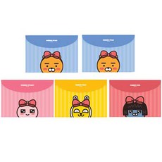 카카오프렌즈 리본테마 봉투파일 라이언 2p + 어피치 + 무지 + 네오 세트, 혼합 색상, 1세트