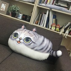 TP 쿠션 3D 벨벳 PP면 고양이 베개, C