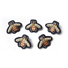 時尚點迷你刺繡 Wapen 珍珠翼套組 31*27mm, 金海軍, 5件