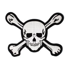 騎士族刺繡標誌 L號 305*230mm, 顱骨, 1個