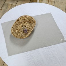 더소품 디자인타임 소프트린넨플레이스매트 직사각, 쿨베이지, S(31 x 46 cm), 1개