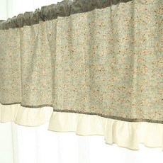 wooree&deco 花朵荷葉邊門簾, 藍色