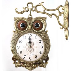 Domodomo 斯堪地那維亞 貓頭鷹 靜音 雙面時鐘 S1012-01, 金色