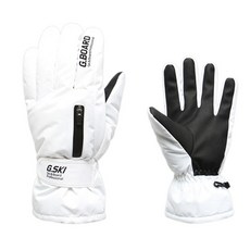 felice jeep log zi-ski 滑雪板滑雪手套, 白色的