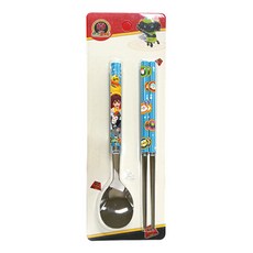 요괴메카드 국산 주니어 커트러리 수저세트, 혼합 색상, 1세트