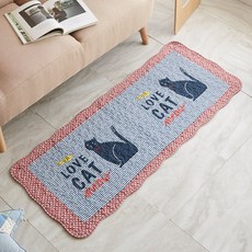 순면 워싱 쇼파 앤 주방매트 2단, 러브캣