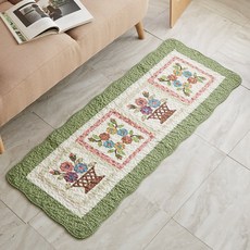 棉質多用途裝飾墊, 花籃 綠色