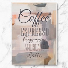 RYMD咖啡菜單 金屬相框, 白色的