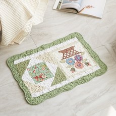 순면 워싱 발매트, 꽃바구니그린