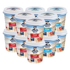 QUAKER 桂格 即食燕麥沖泡杯 原味 30g 6入+牛奶味 30g 6入, 1組