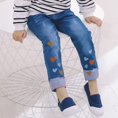 CONTIKIDS 女童愛心刺繡牛仔褲