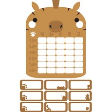 띵가 새학기 시간표 스티커 얼룩이마알 108 brown, 1개