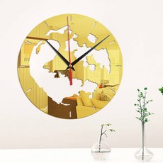 제이아울 지구본스타일 미러타입 DIY 벽시계, 골드