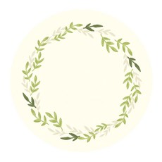 Donna&deco 便條貼紙 花卉禮品 圓形葉子系列 5cm貼紙, 60入, 混合顏色