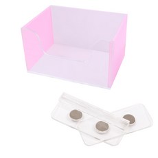 아올로 반려동물 파스텔 아크릴 사각화장실 + 화장실고정용자석, 분홍, 1세트