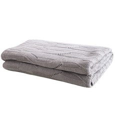 Justin&Chloe純色寬麻花紋針織毯