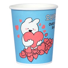 오버액션토끼 샤랄라 테이크아웃종이컵 300ml, 100개