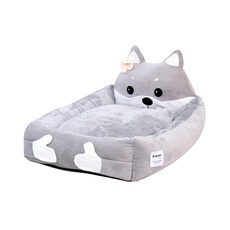 Redpuppy 柴犬造型寵物睡墊, 芝灰