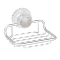 인터디자인 메트로 알루미늄 흡착 비누 거치대, 실버, 1개