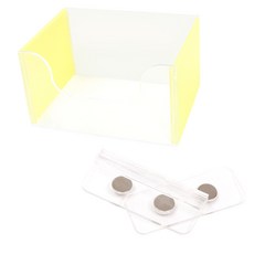 AOLO 寵物粉彩壓克力方形便盆 + 便盆固定用磁鐵, 黃色, 1套