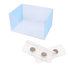 AOLO 寵物粉彩壓克力方形便盆 + 便盆固定用磁鐵, 藍色, 1套