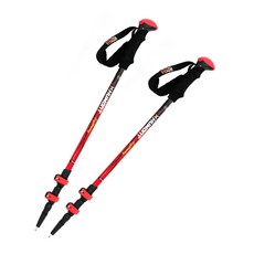 HUMONT Flick Lock 登山杖 F6 2入, 紅色, 2個