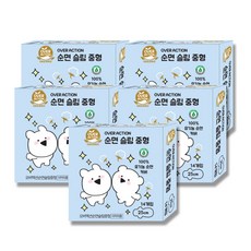 JW Living Healthcare 誇張兔 純棉纖薄中型衛生棉 翅膀型, 14入, 5個, 中型