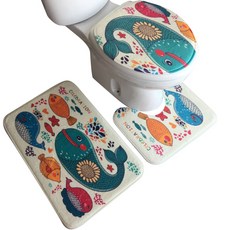 지이피 일러스트 욕실매트 3종세트, K, 1세트