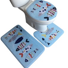 지이피 일러스트 욕실매트 3종세트, F, 1세트