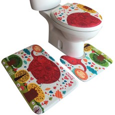 지이피 일러스트 욕실매트 3종세트, E, 1세트