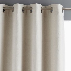 Rahdute 水洗亞麻遮光打孔窗簾 F709526, 自然米色