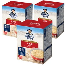 롯데제과 퀘이커 오트밀 오리지널, 180g, 3개