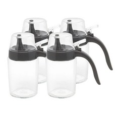 SINOGLASS 全新一觸式油瓶深灰色, 250毫升, 4入