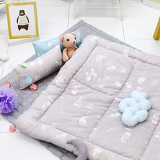 피플아이 유아동용 순면 차렵 3종 세트, 컨츄리 그레이