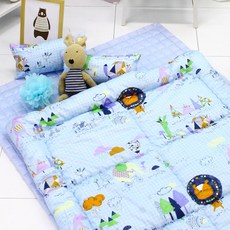 유아동 순면 차렵3종세트, 라이언독 블루