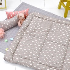 피플아이 유아동용 순면 차렵 3종 세트, 버니 그레이