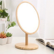 Geumgil 木質原木桌上型化妝立鏡, 棕色橢圓形