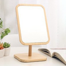 Geumgil 木質原木桌上型化妝立鏡, 棕色方形